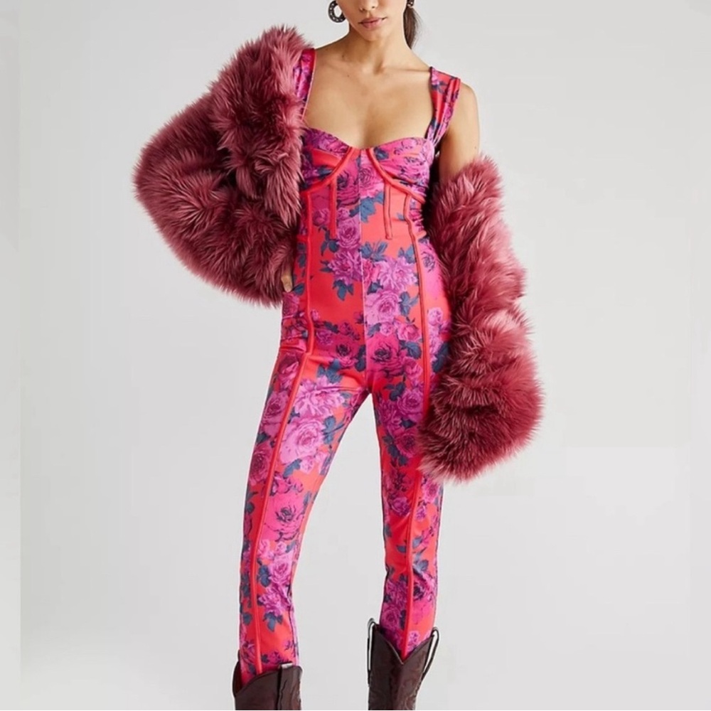 NWOT - Free People Floral Jumpsuit - Size Large